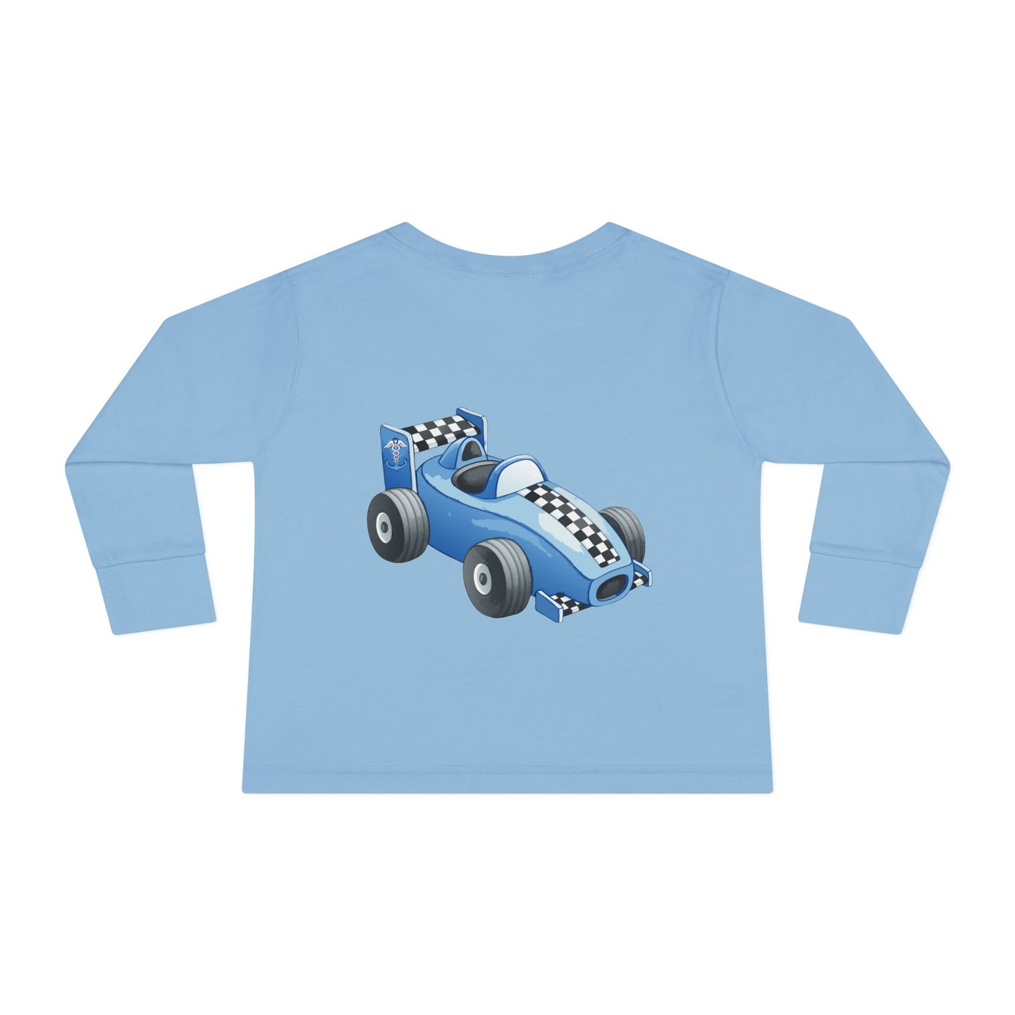 Toddler Long Sleeve Tee — Blue Race Car & Anchor Baby Shirt