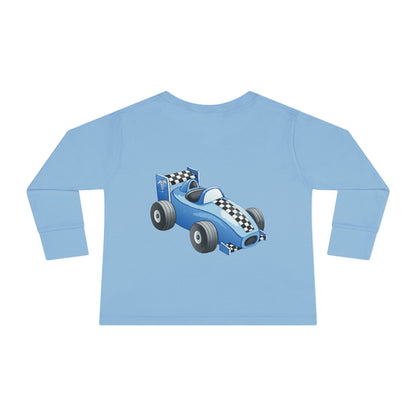Toddler Long Sleeve Tee — Blue Race Car & Anchor Baby Shirt