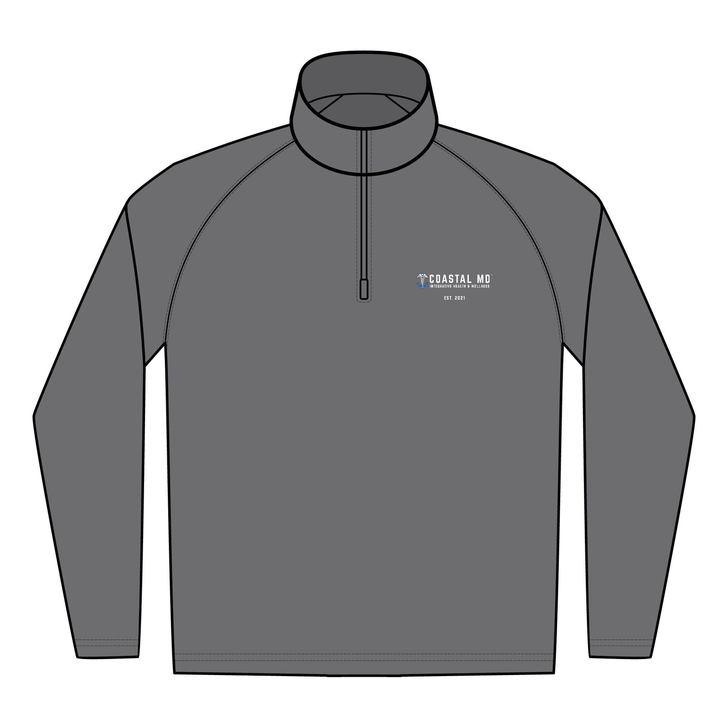 Embroidered Quarter-Zip Pullover — Men's Performance Sport-Wick Stretch