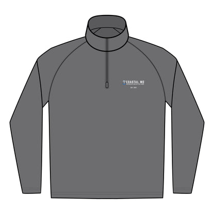 Embroidered Quarter-Zip Pullover — Men's Performance Sport-Wick Stretch
