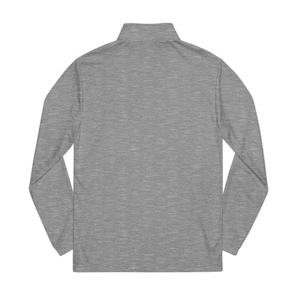 Embroidered Quarter-Zip Pullover — Minimal White Athletic Pullover