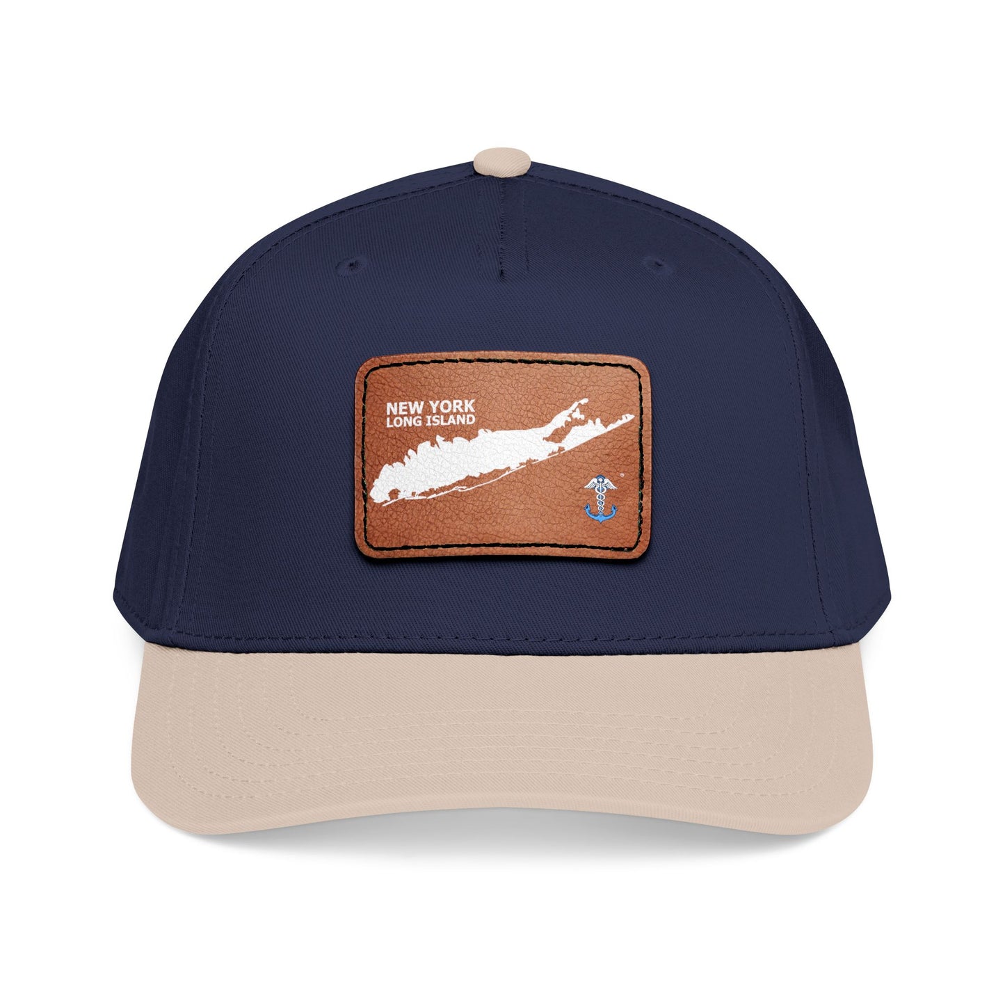 Mid Profile Baseball Cap with Leather Patch (Rectangle)