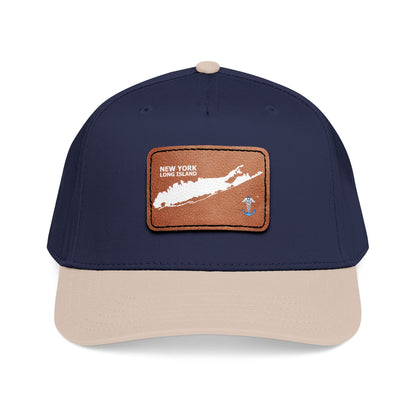 Mid Profile Baseball Cap with Leather Patch (Rectangle)