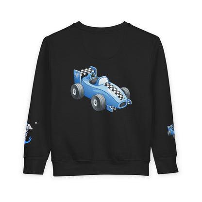 Coastal MD Toddler Sweatshirt — Blue Race Car Anchor Design
