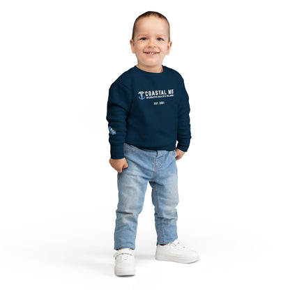 Coastal MD Toddler Sweatshirt — Blue Race Car Anchor Design