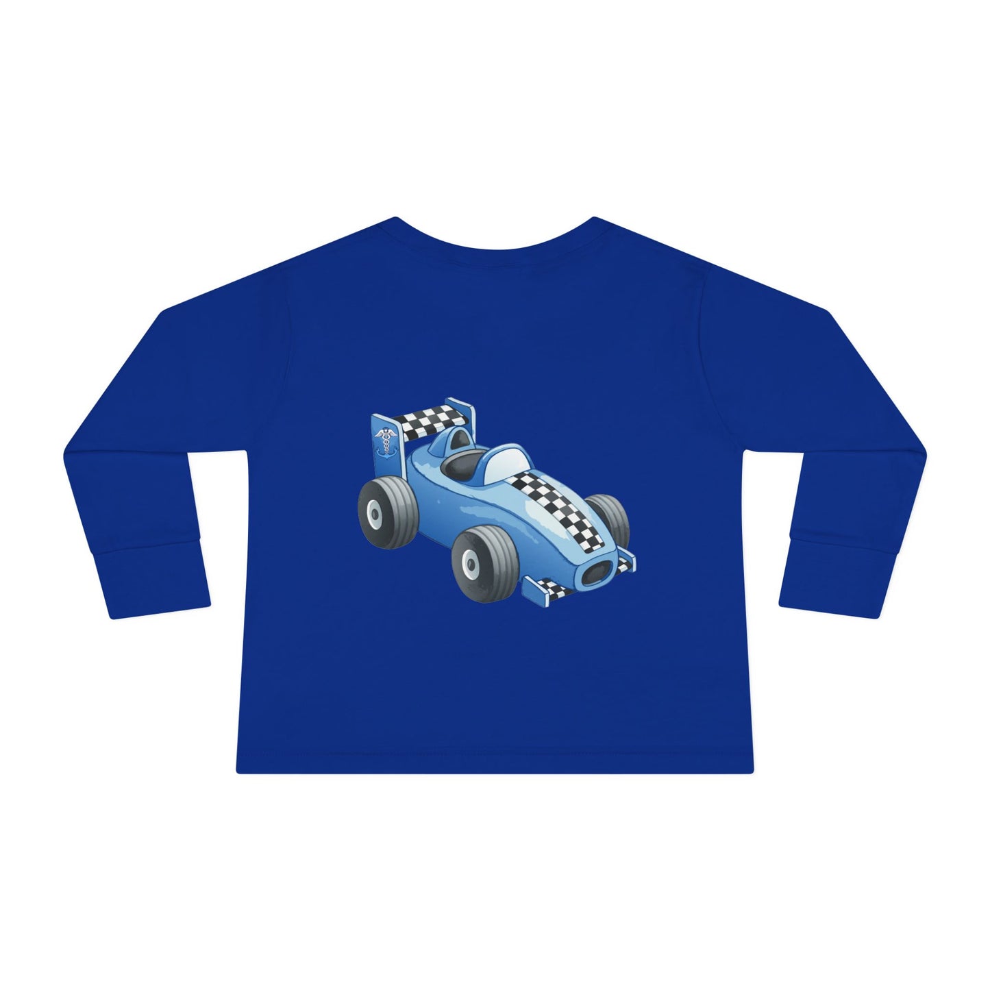 Toddler Long Sleeve Tee — Blue Race Car & Anchor Baby Shirt