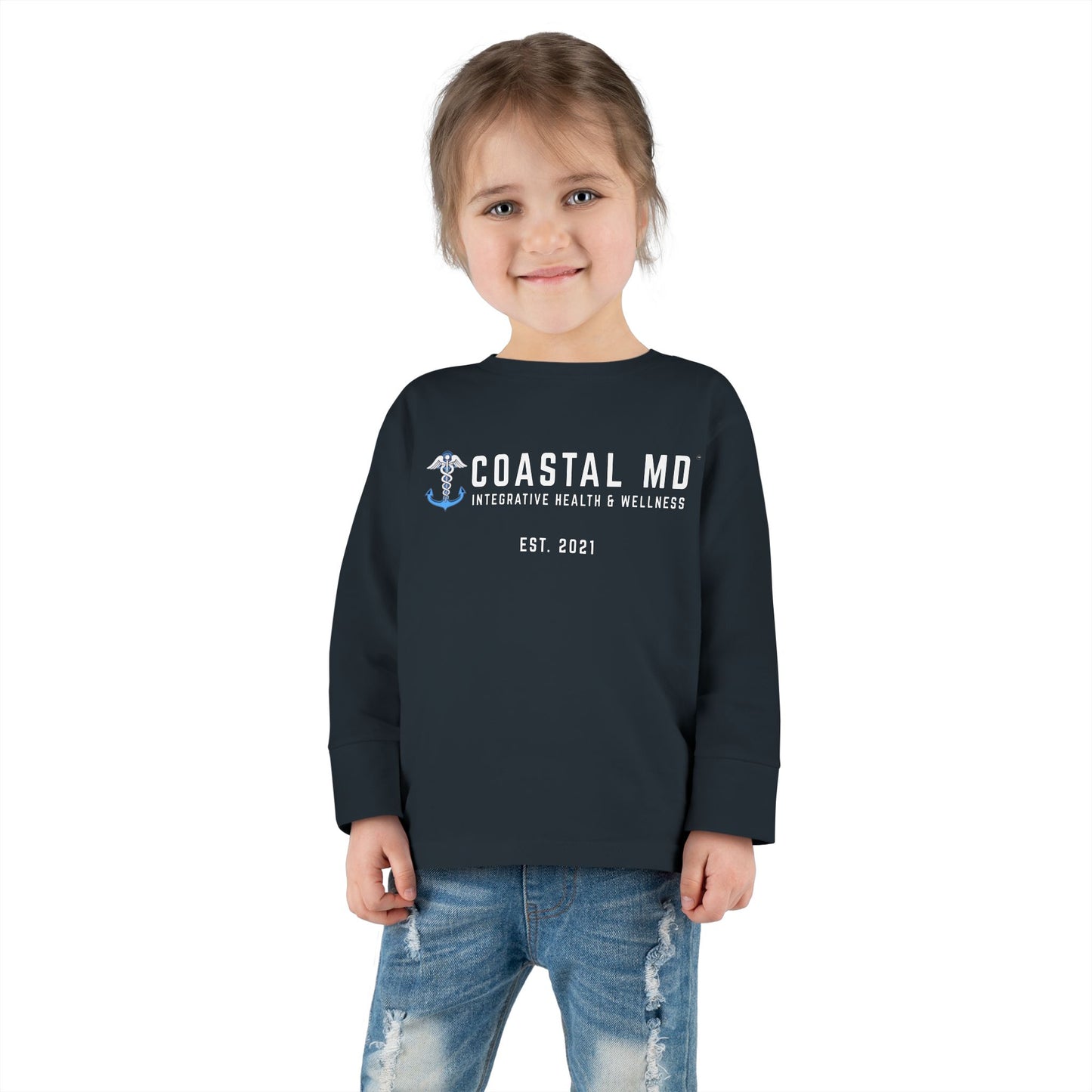 Toddler Long Sleeve Tee — Blue Race Car & Anchor Baby Shirt