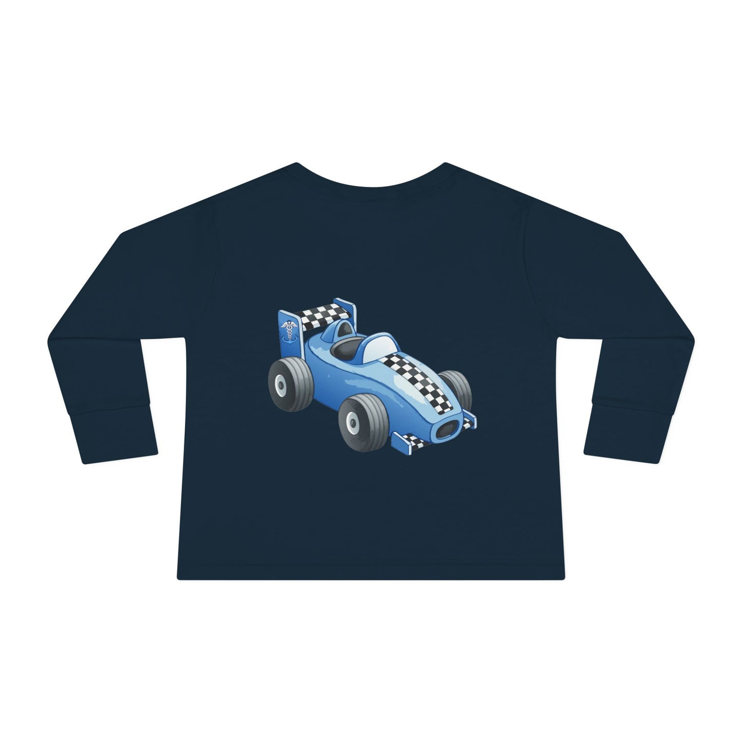 Toddler Long Sleeve Tee — Blue Race Car & Anchor Baby Shirt