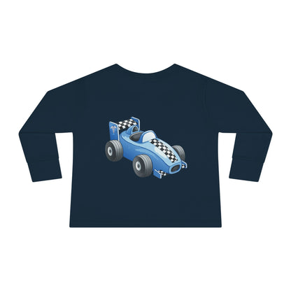 Toddler Long Sleeve Tee — Blue Race Car & Anchor Baby Shirt
