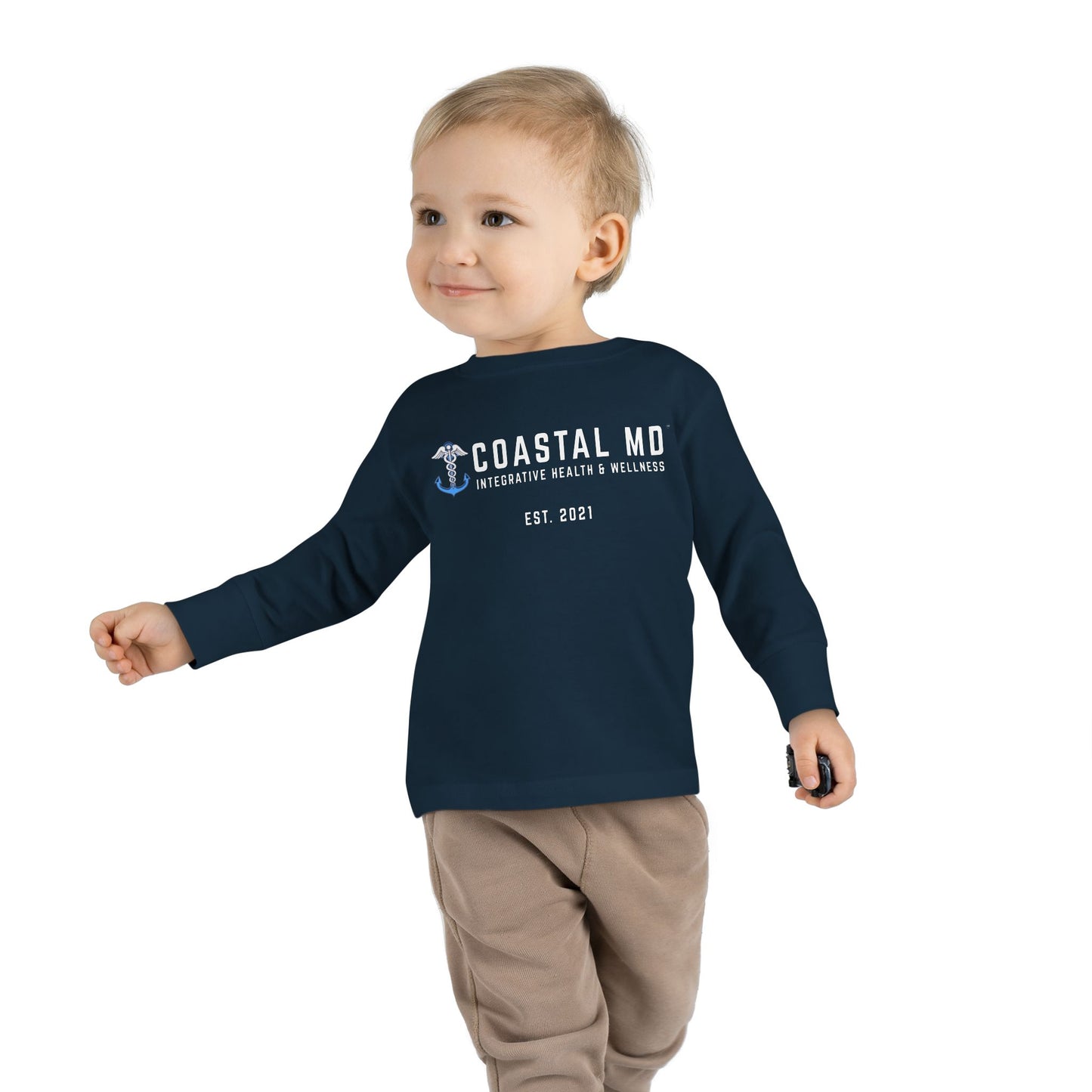 Toddler Long Sleeve Tee — Blue Race Car & Anchor Baby Shirt