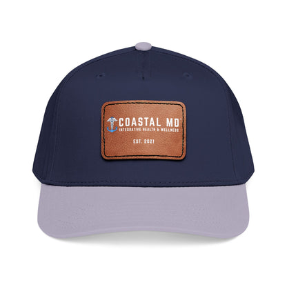 Mid Profile Baseball Cap with Leather Patch (Rectangle)