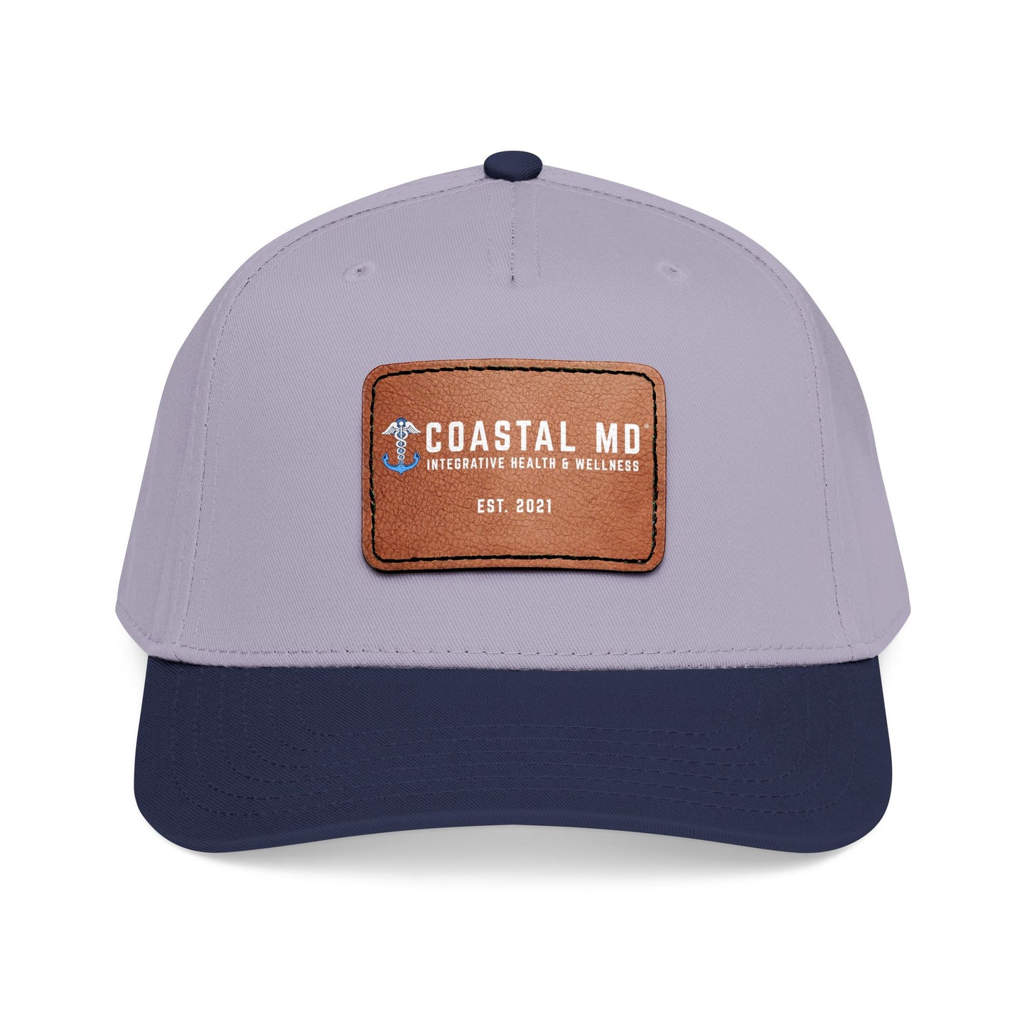 Mid Profile Baseball Cap with Leather Patch (Rectangle)