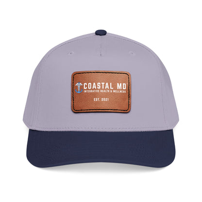 Mid Profile Baseball Cap with Leather Patch (Rectangle)