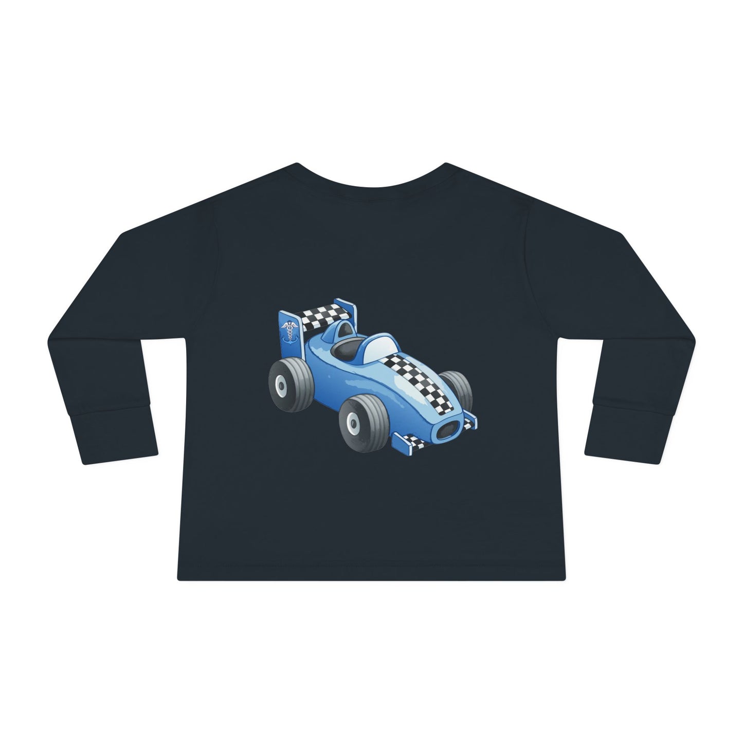 Toddler Long Sleeve Tee — Blue Race Car & Anchor Baby Shirt