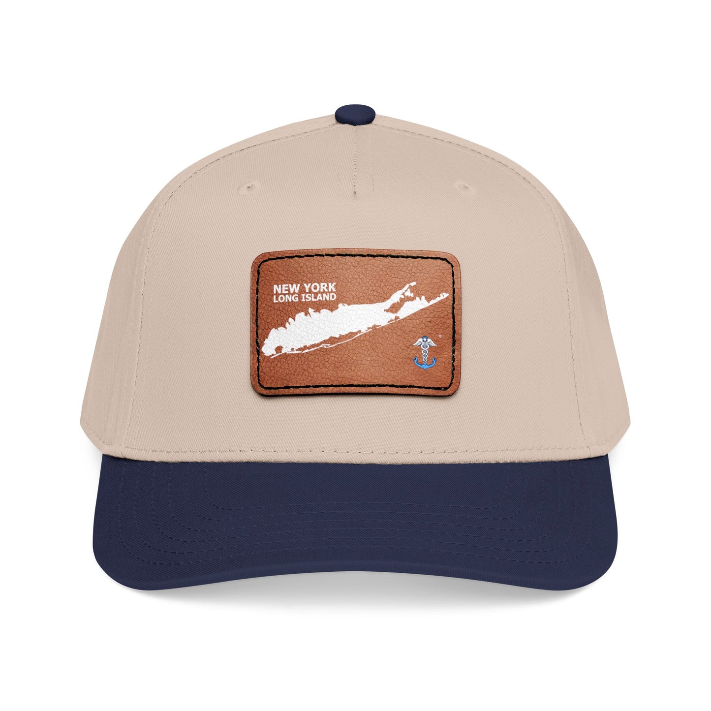 Mid Profile Baseball Cap with Leather Patch (Rectangle)