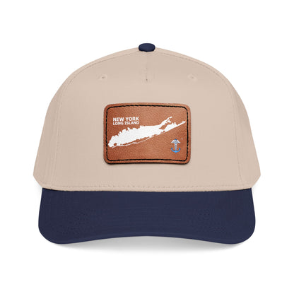 Mid Profile Baseball Cap with Leather Patch (Rectangle)