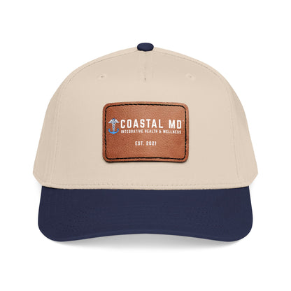 Mid Profile Baseball Cap with Leather Patch (Rectangle)