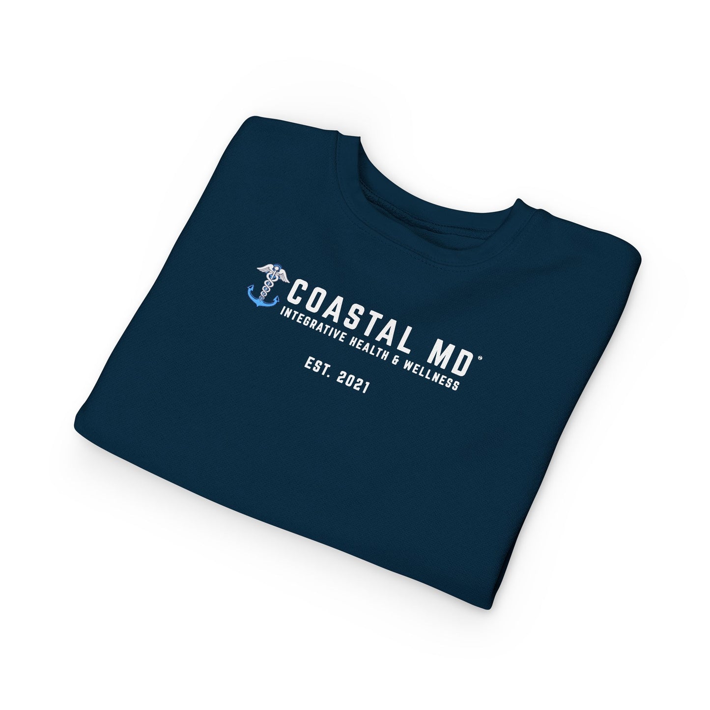 Coastal MD Toddler Sweatshirt — Blue Race Car Anchor Design