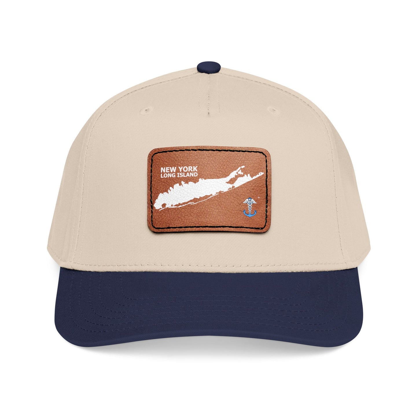 Mid Profile Baseball Cap with Leather Patch (Rectangle)