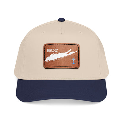 Mid Profile Baseball Cap with Leather Patch (Rectangle)