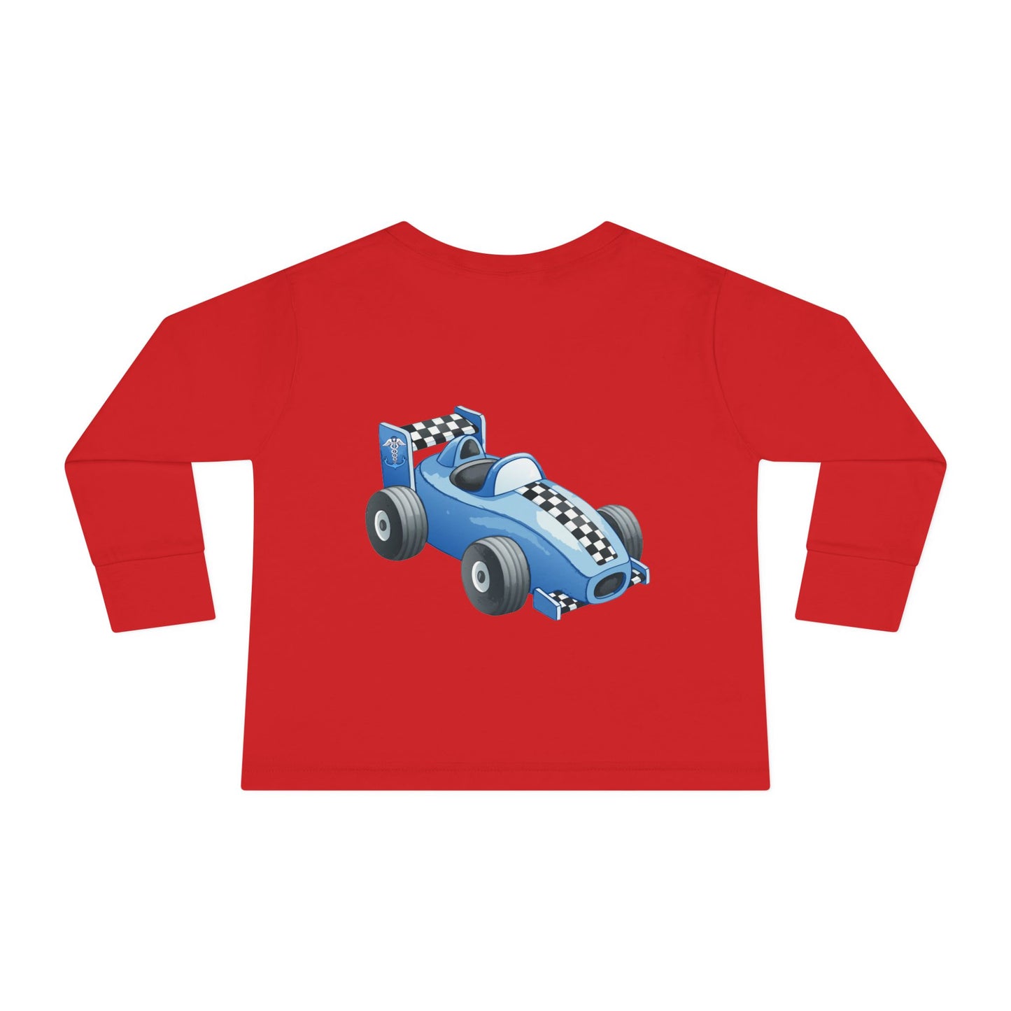 Toddler Long Sleeve Tee — Blue Race Car & Anchor Baby Shirt