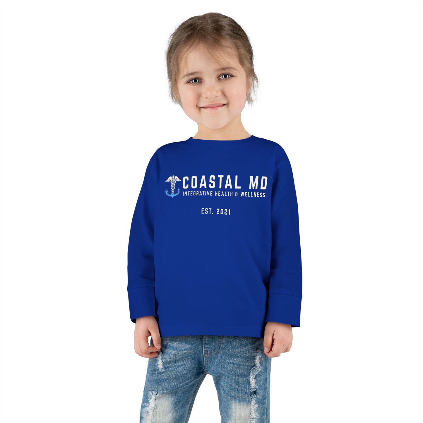 Toddler Long Sleeve Tee — Blue Race Car & Anchor Baby Shirt