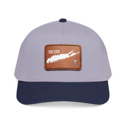 Mid Profile Baseball Cap with Leather Patch (Rectangle)