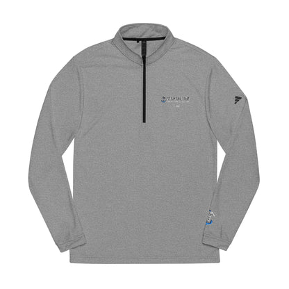 Embroidered Quarter-Zip Pullover — Minimal White Athletic Pullover