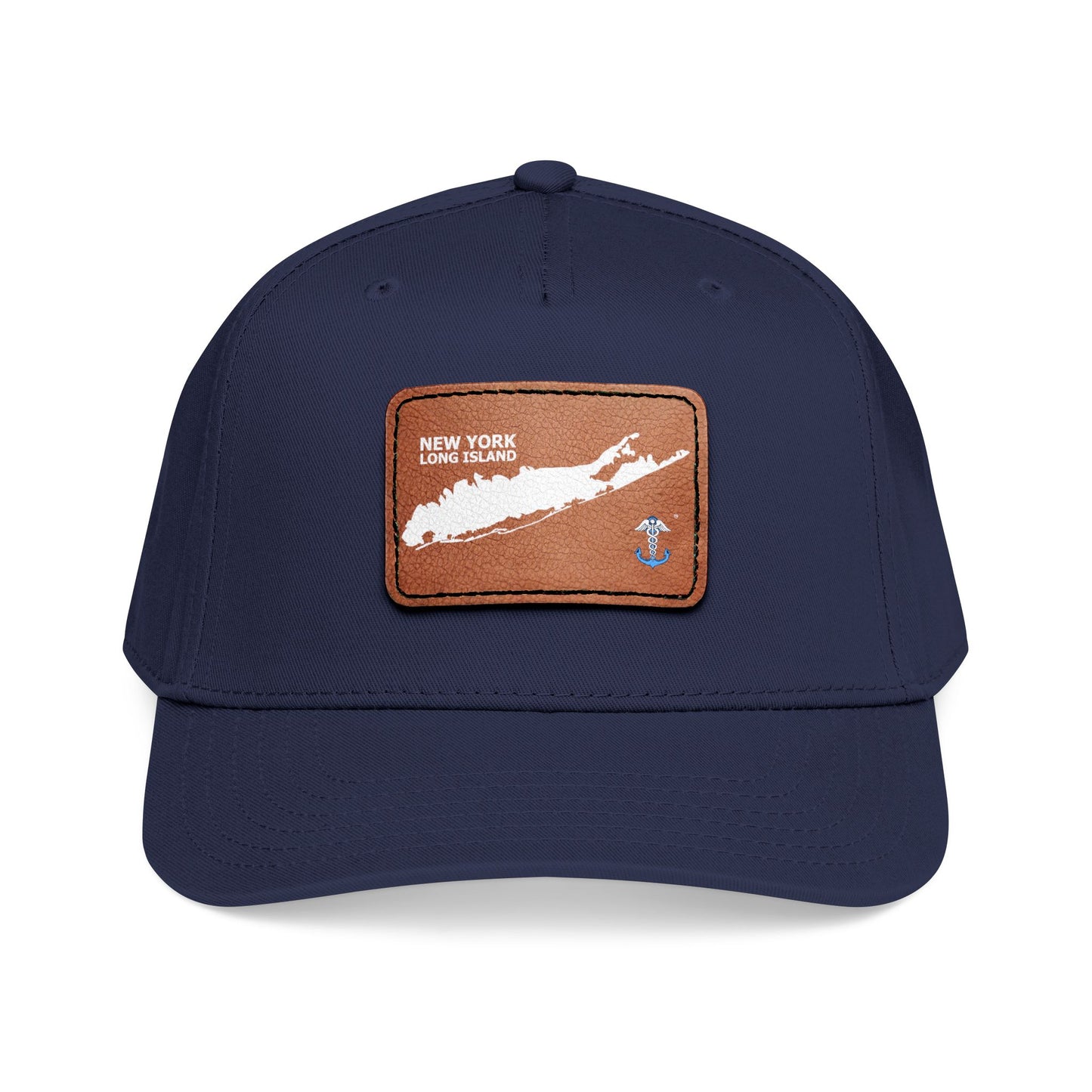 Mid Profile Baseball Cap with Leather Patch (Rectangle)