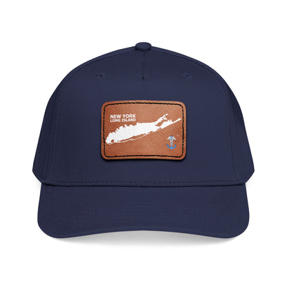 Mid Profile Baseball Cap with Leather Patch (Rectangle)