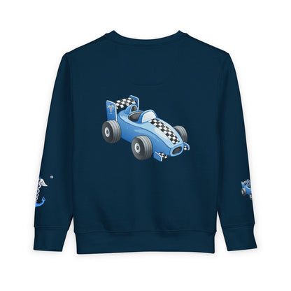 Coastal MD Toddler Sweatshirt — Blue Race Car Anchor Design