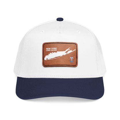 Mid Profile Baseball Cap with Leather Patch (Rectangle)