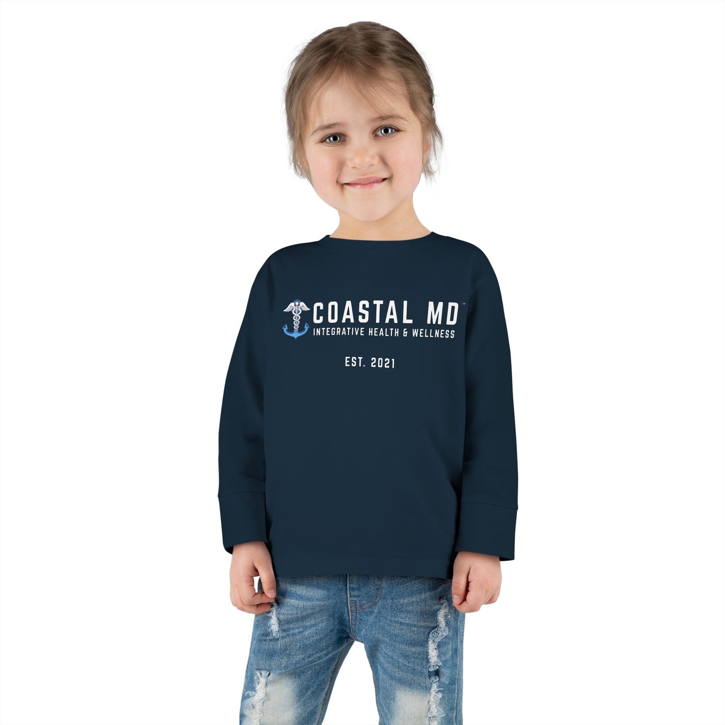 Toddler Long Sleeve Tee — Blue Race Car & Anchor Baby Shirt