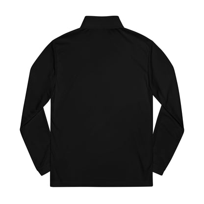 Embroidered Quarter-Zip Pullover — Minimal White Athletic Pullover